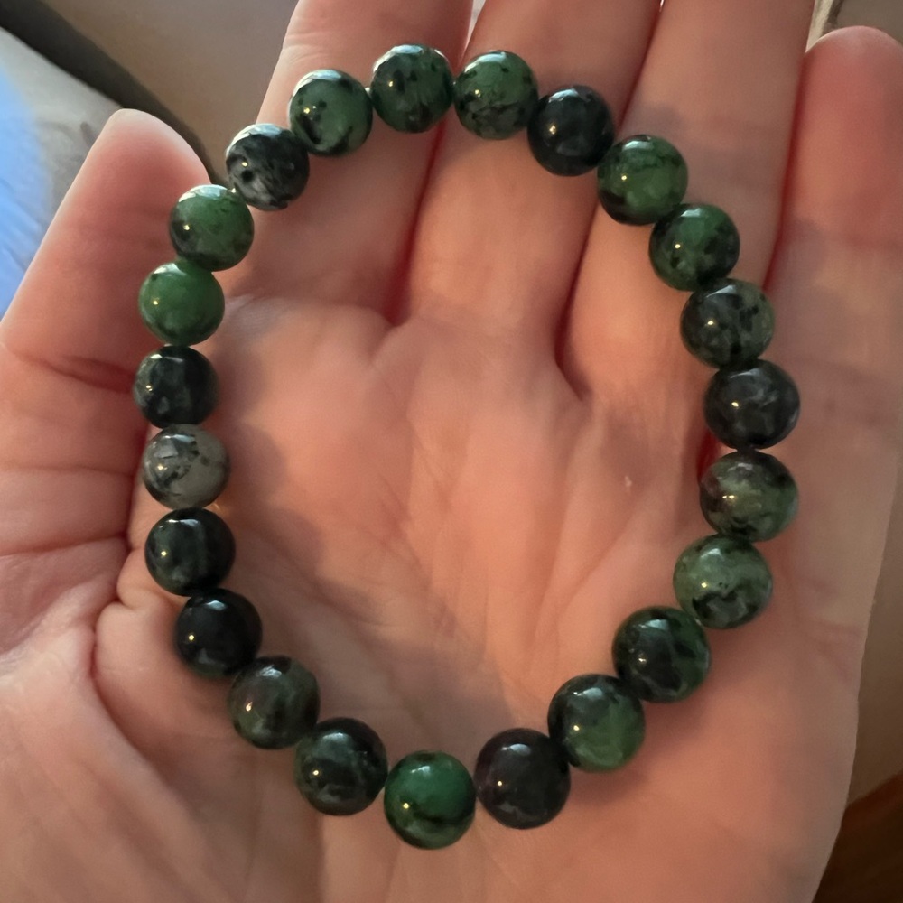 Ruby Zoisite Gemstone Stretchy Bracelet - image 5